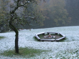 fire place in winter